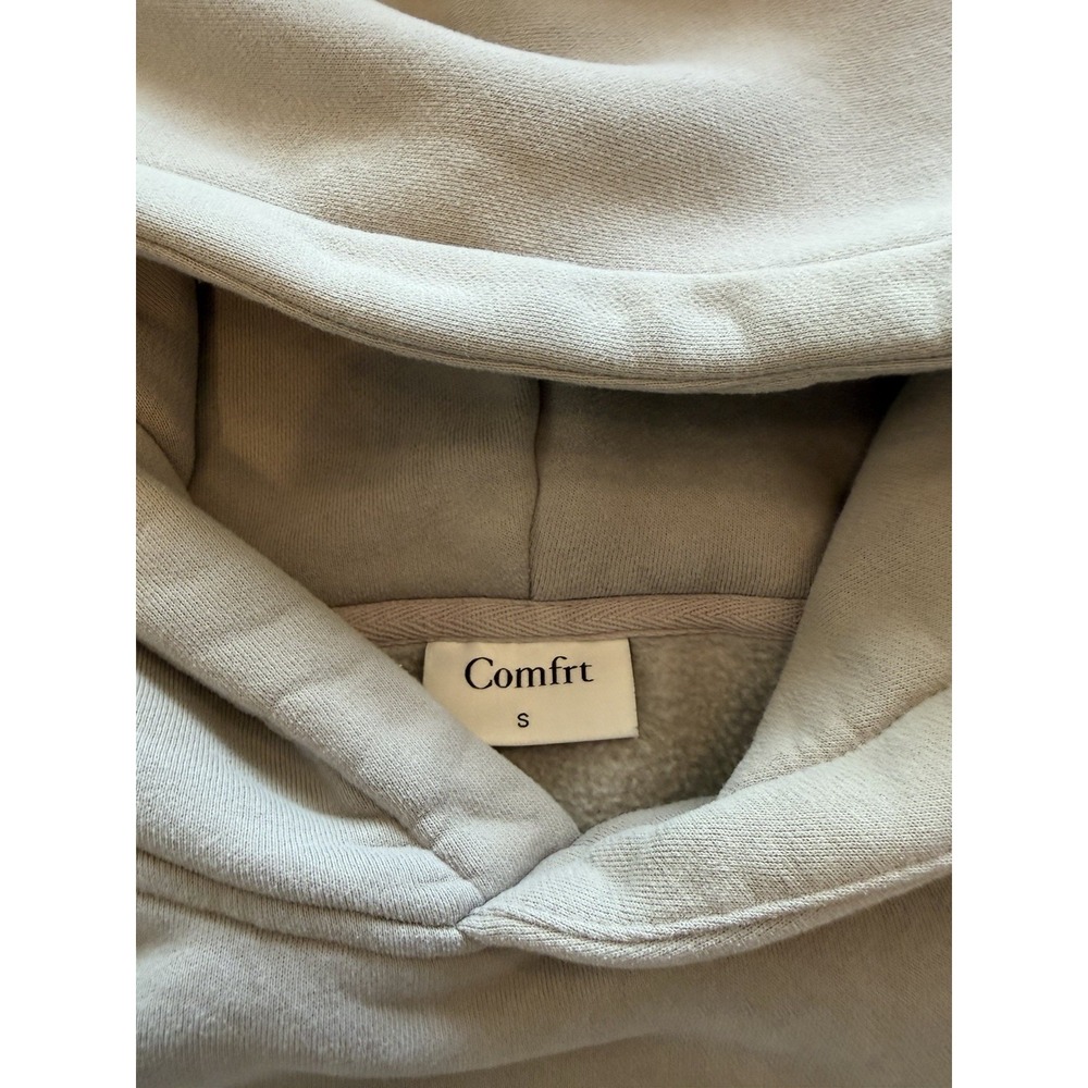Comfrt Hoodie Size Small Tan/Gray Long Sleeve Pullover Hoodie Heavyweight - Picture 3 of 7